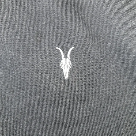 All Saints Black Short Sleeve Polo Shirt Youth Large Minimalist Quiet Luxury - Picture 5 of 9